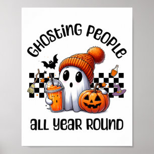 Póster Gráfica graciosa y espeluznante Fantasma Halloween