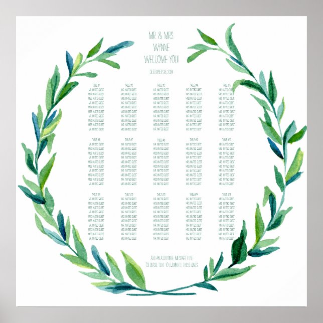 Póster Gráfica Laurel Wreath Olive Leaf Branch Mod (Frente)