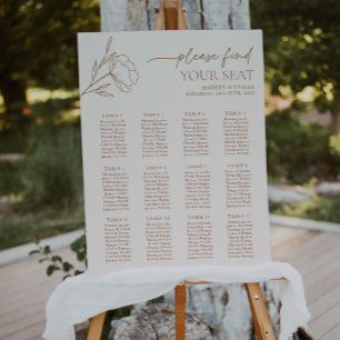 Póster Gráfica mínima de asientos para Bodas Rótulo botán