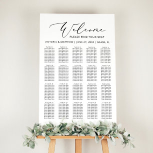 Póster Gráfica mínima simple de asientos para Bodas B&W