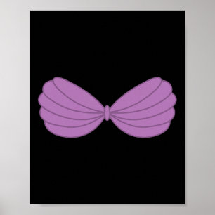 Póster Gráfica Personalizado de Mermaid Purple Seashell B