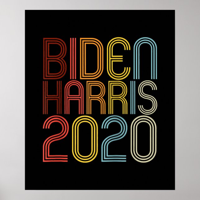 Póster Gráfica retro vintage Biden Harris 2020 Raglan (Frente)