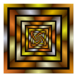 Póster Gráfica trippy colorida de túnel luminoso