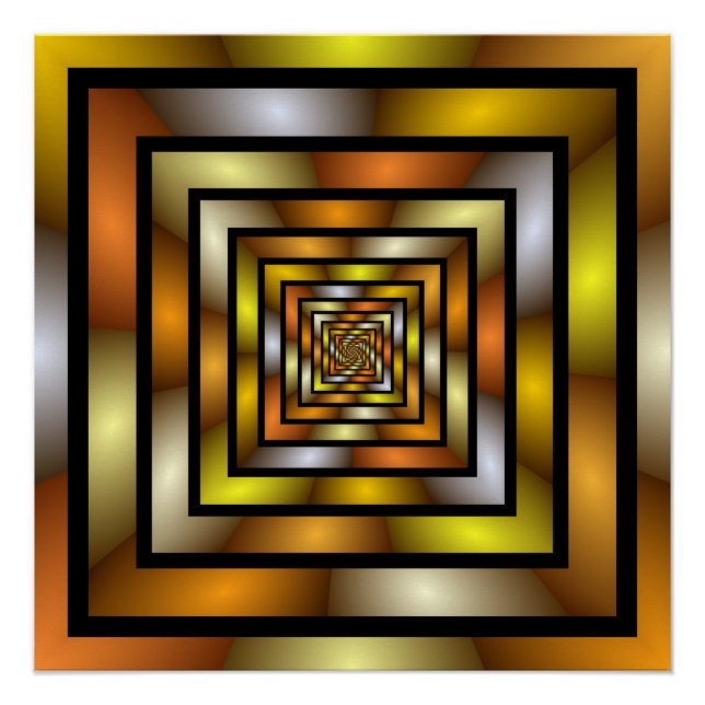 Póster Gráfica trippy colorida de túnel luminoso (Anverso)