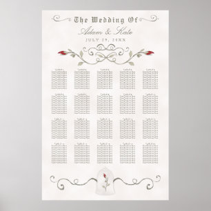 Póster GRÁFICO 151-200   Elegante Boda Rosa Roja