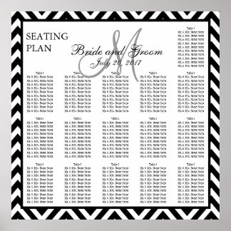 Póster Gráfico 160 de asientos de Boda Zig Zag de Chevron