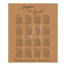 Gráfico 16 de asientos en monograma de Boda de cor