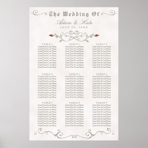 Póster GRÁFICO 61 - 90   Elegante Boda Rosa Roja