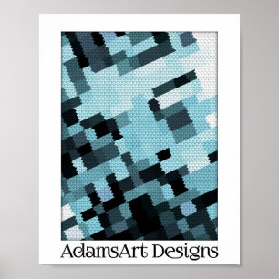 Póster Gráfico abstracto con apariencia de lienzo 8x10 im