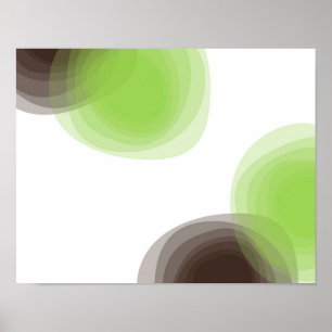 Póster Gráfico abstracto verde, moderno, simple, floral