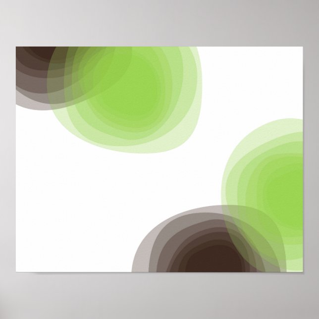 Póster Gráfico abstracto verde, moderno, simple, floral (Frente)