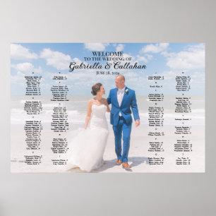Póster Gráfico alfabético moderno de asientos para bodas