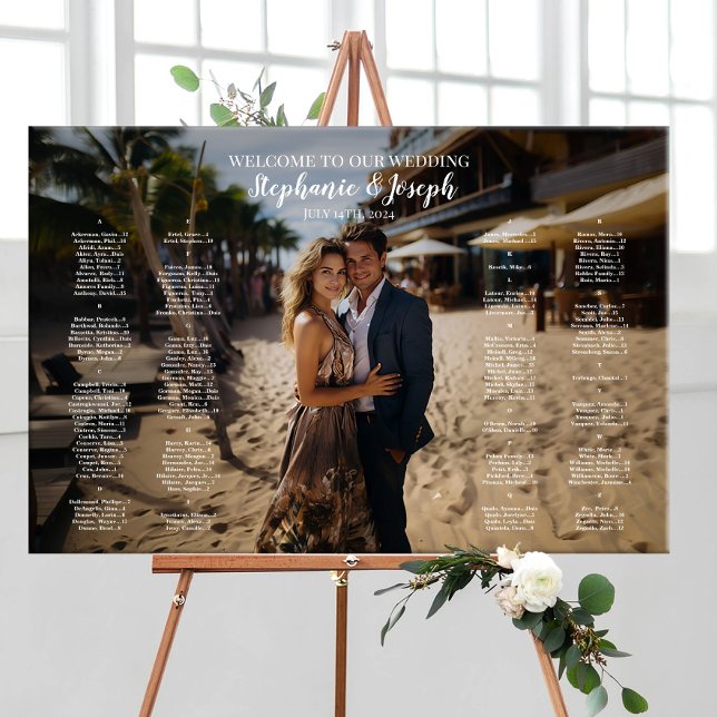 Póster Gráfico alfabético moderno de asientos para bodas  (Subido por el creador)
