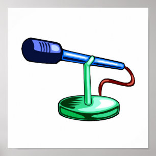 Póster Gráfico azul y verde del pequeño soporte del