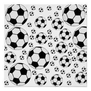 Póster Gráfico clásico de balón de fútbol para fanáticos