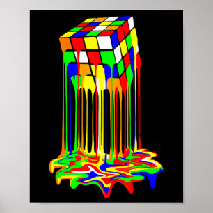 Póster gráfico colorido cubo impresionante