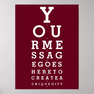Póster Gráfico de agudeza visual de ojos rojos borgoña co