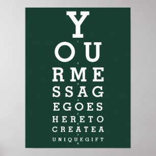 Póster Gráfico de agudeza visual de ojos verde esmeralda 