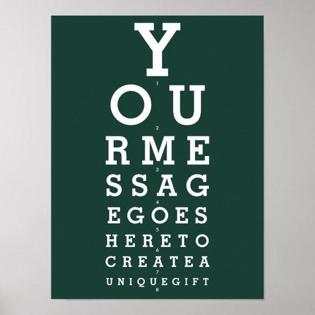 Póster Gráfico de agudeza visual de ojos verde esmeralda  (Frente)