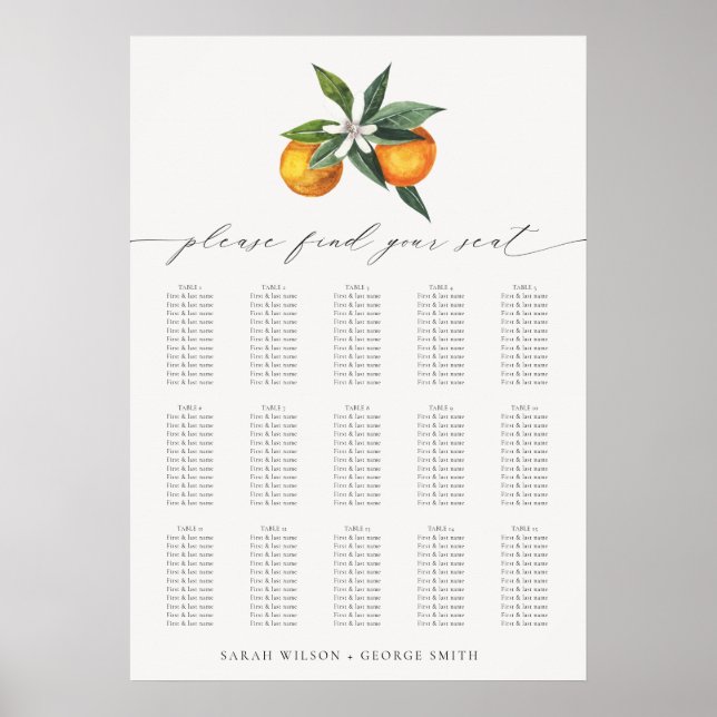 Póster Gráfico de ajuste de Bodas botánicos de Boho Naran (Frente)