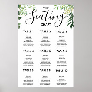 Póster GRÁFICO DE ASIENTO DEL boda