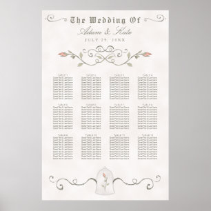 Póster GRÁFICO DE ASIENTOS 81-120   Elegante Boda de Bell