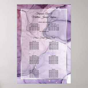 Póster Gráfico de Asientos Abstracto de Rosa Lavanda Pers