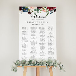 Póster Gráfico de asientos alfabéticos de caligrafía otoñ