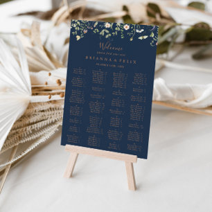 Póster Gráfico de asientos alfabéticos de flor silvestre 