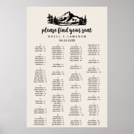 Póster Gráfico de asientos alfabéticos de vintage Wildern