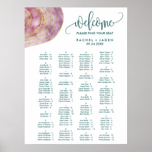 Póster Gráfico de asientos alfabéticos en bruto Gemstone 