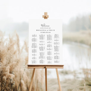 Póster Gráfico de asientos alfabéticos Minimalistas simpl