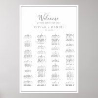 Gráfico de asientos alfabéticos plateados minimali