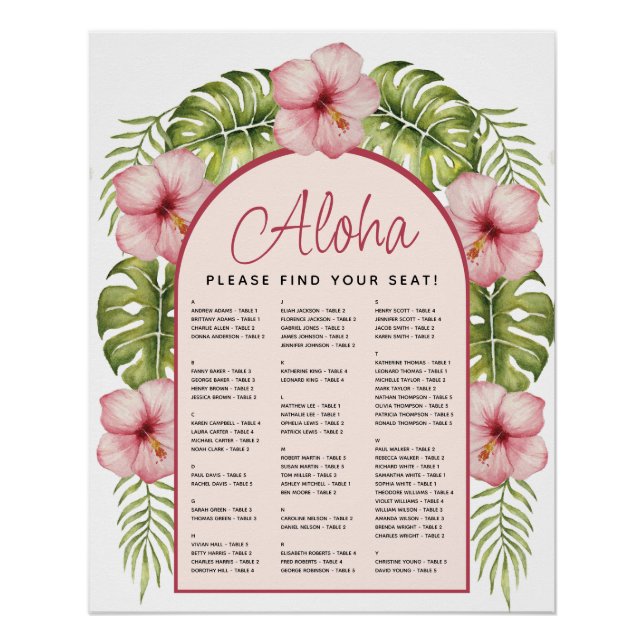 Póster Gráfico de asientos alpinos hawaianos florales tro (Anverso)