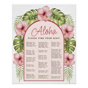 Póster Gráfico de asientos alpinos hawaianos florales tro