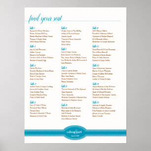 Póster Gráfico de asientos Aqua, colección de Bodas Carol