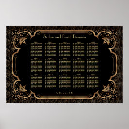 Póster Gráfico de asientos Art Deco Black Great Gatsby de