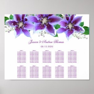 Póster Gráfico de asientos Boda Classy Moda Clematis