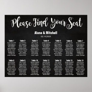 Póster Gráfico de asientos boda, color Personalizado cali