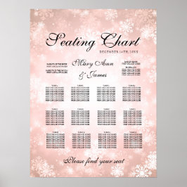 Póster Gráfico de asientos boda Copper Winter Wonderland