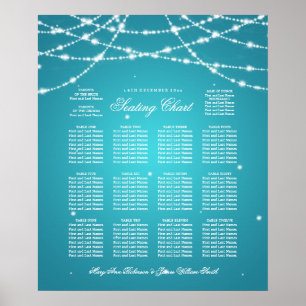 Póster Gráfico de asientos boda Cuerdas esparcantes Turqu
