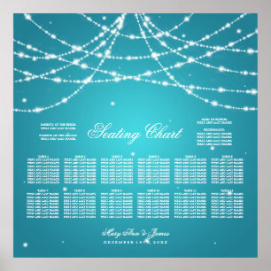 Póster Gráfico de asientos boda Cuerdas esparcantes Turqu