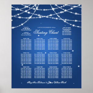 Póster Gráfico de asientos boda Cuerdas esparkling Azul