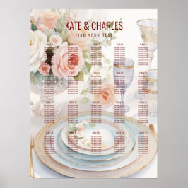 Póster Gráfico de asientos Boda de estilo Revista Persona