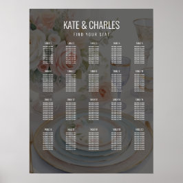 Póster Gráfico de asientos Boda de estilo Revista Persona
