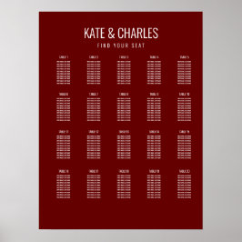 Póster Gráfico de asientos Boda de estilo Revista Persona
