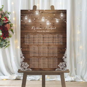Póster Gráfico de asientos Boda de la cadena de país rúst