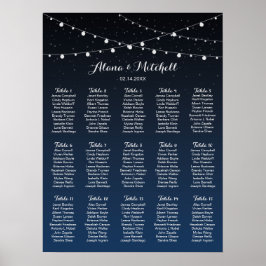 Póster Gráfico de asientos Boda de las Estrellas Azules d