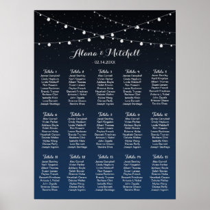 Póster Gráfico de asientos Boda de las Estrellas Azules d