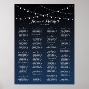 Póster Gráfico de asientos Boda de las Estrellas Azules d